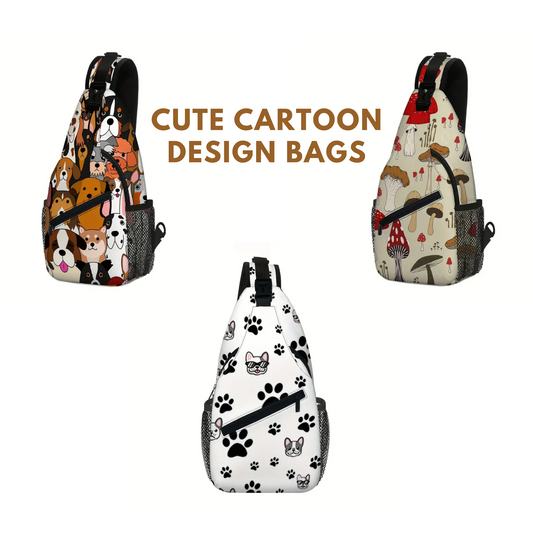 Cute Cartoon Design Bag, Sling Bag, Shoulder Bag, Chest Bag, Crossbody Bag, Messenger Bag, Single Shoulder Bag, Travel Bag,(Random Pattern)