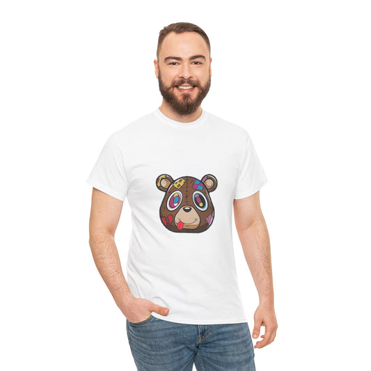 Bear Shirt, Stitched Bear Head T-Shirt, Short Sleeve T-shirt, Summer T-Shirt, Spring Fall T-Shirt, Cartoon Bear T-Shirt, Unisex T-Shirt.